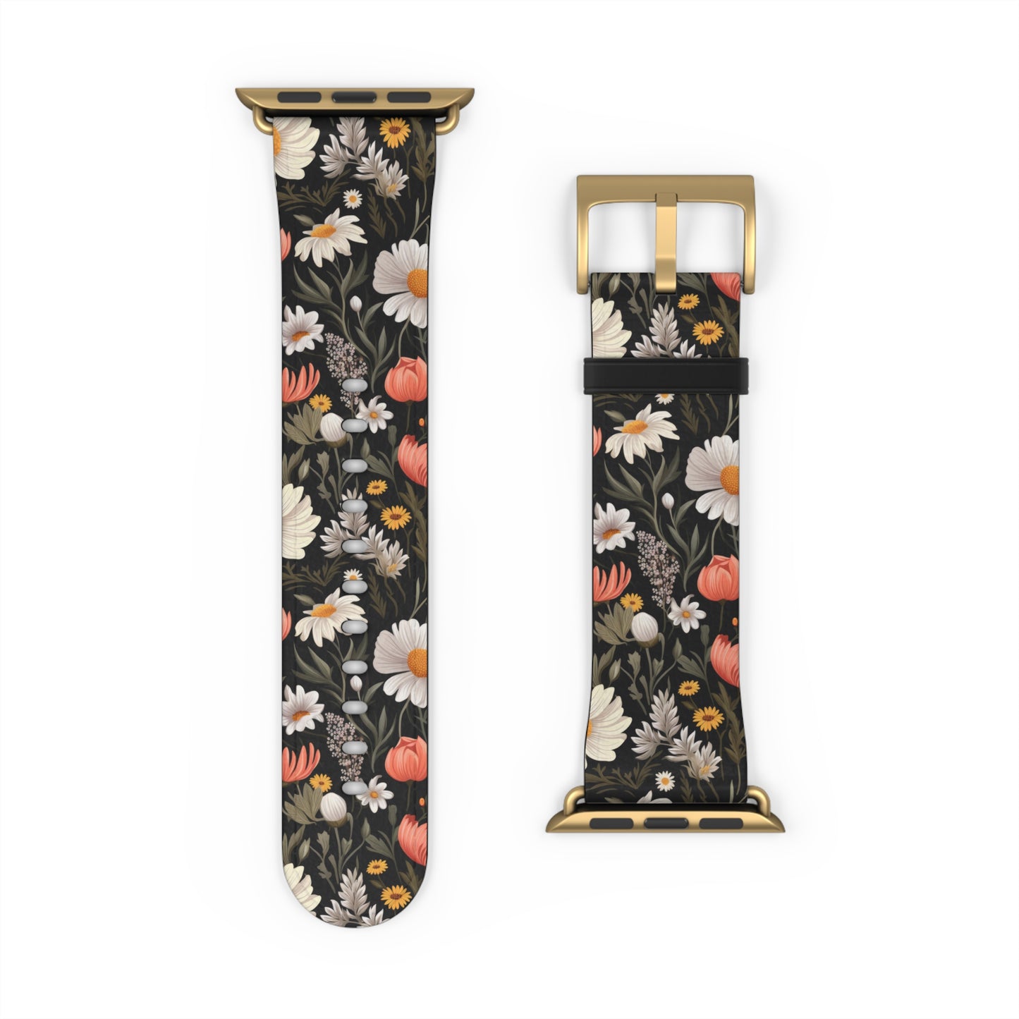 Blossom Elegance: Noir Garden Floral Watch Band - Stylish Floral Design for Smartwatches