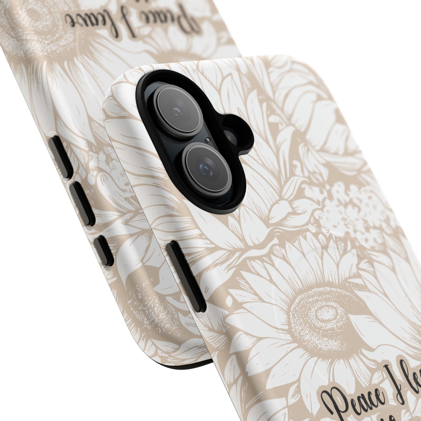 Peace I Leave with You John 14:27,Tough iPhone Magnetic MagSafe® Case Scripture, Sunflower Bible Verse,  iPhone® 13,  14, iPhone 15, iPhone 16, 17, Pro, Pro Max, Plus Cases.