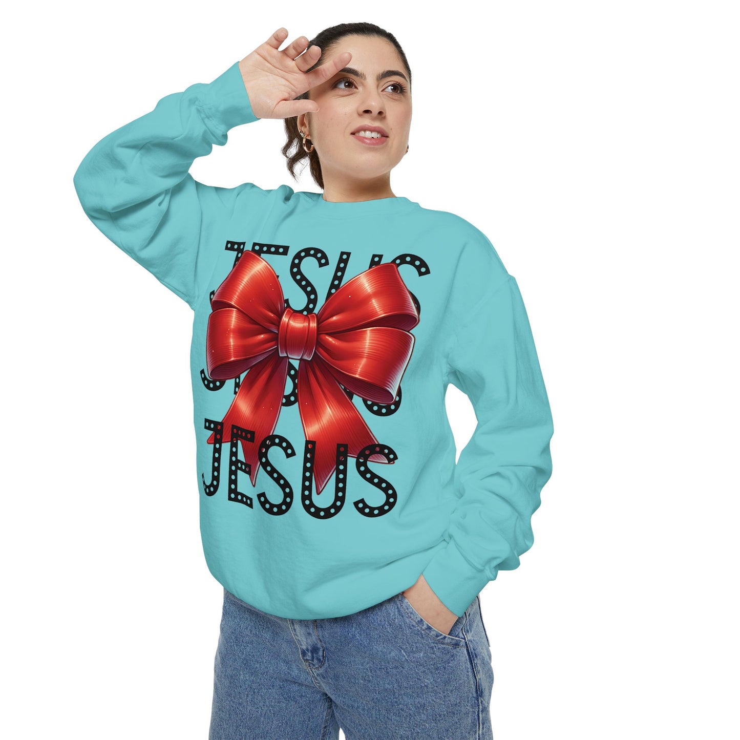 JESUS Charm Unisex Garment-Dyed Sweatshirt