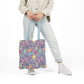 Personalized Purple Doodle Daydream Composition Book Inspired Canvas Tote Bag with Colorful Straps, Cute School Bag, Eco-Friendly Tote, Back to School Shopping Bag, Teacher Gift Idea