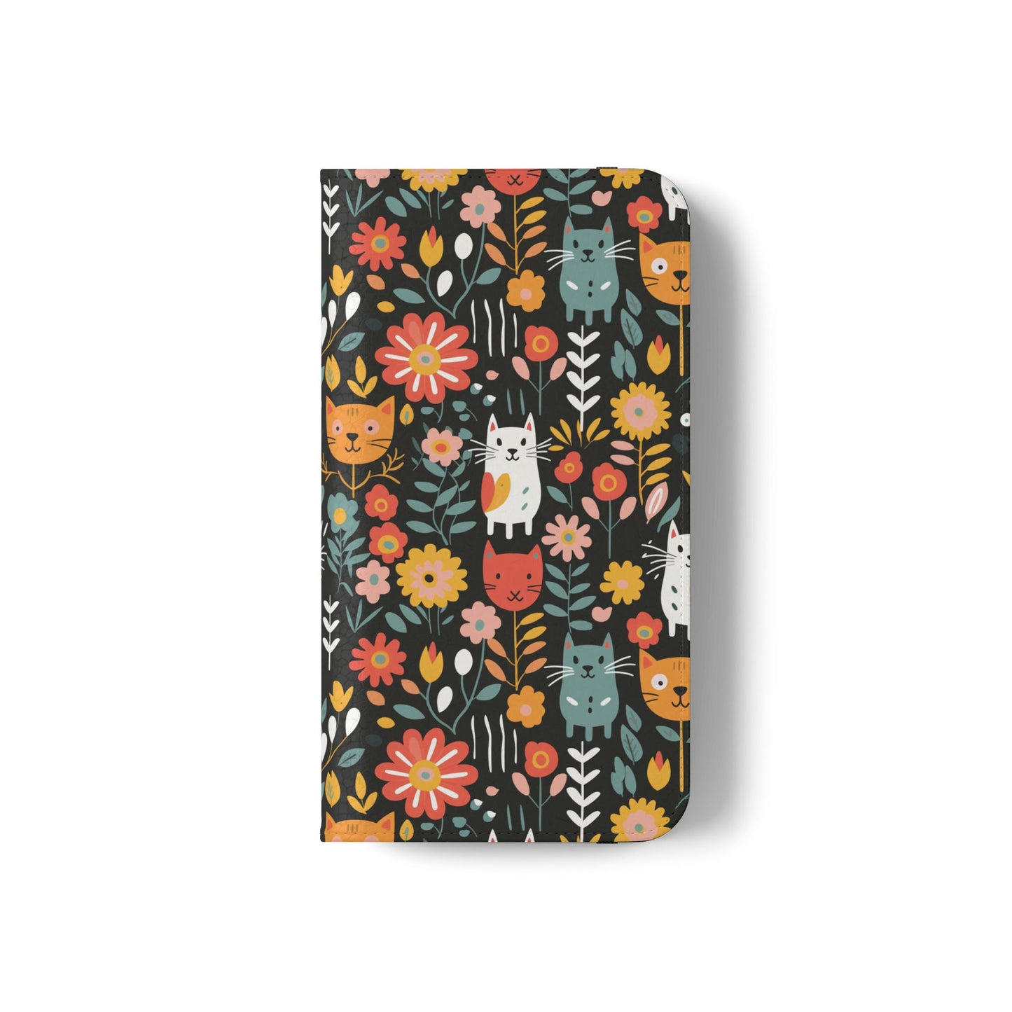Whimsical Feline Garden iPhone and Samsung Flip Cases