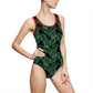 Black Tropical Bliss Women's Classic One-Piece Swimsuit (AOP)