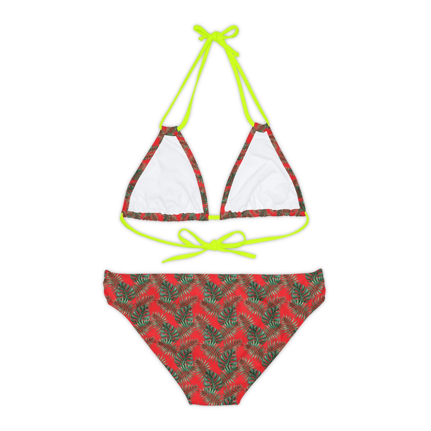 Red Tropical Bliss Strappy Bikini Set (AOP)