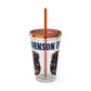 Patriotic Eagle 16oz Tumbler with Straw — "Happy 4th of July" USA Design