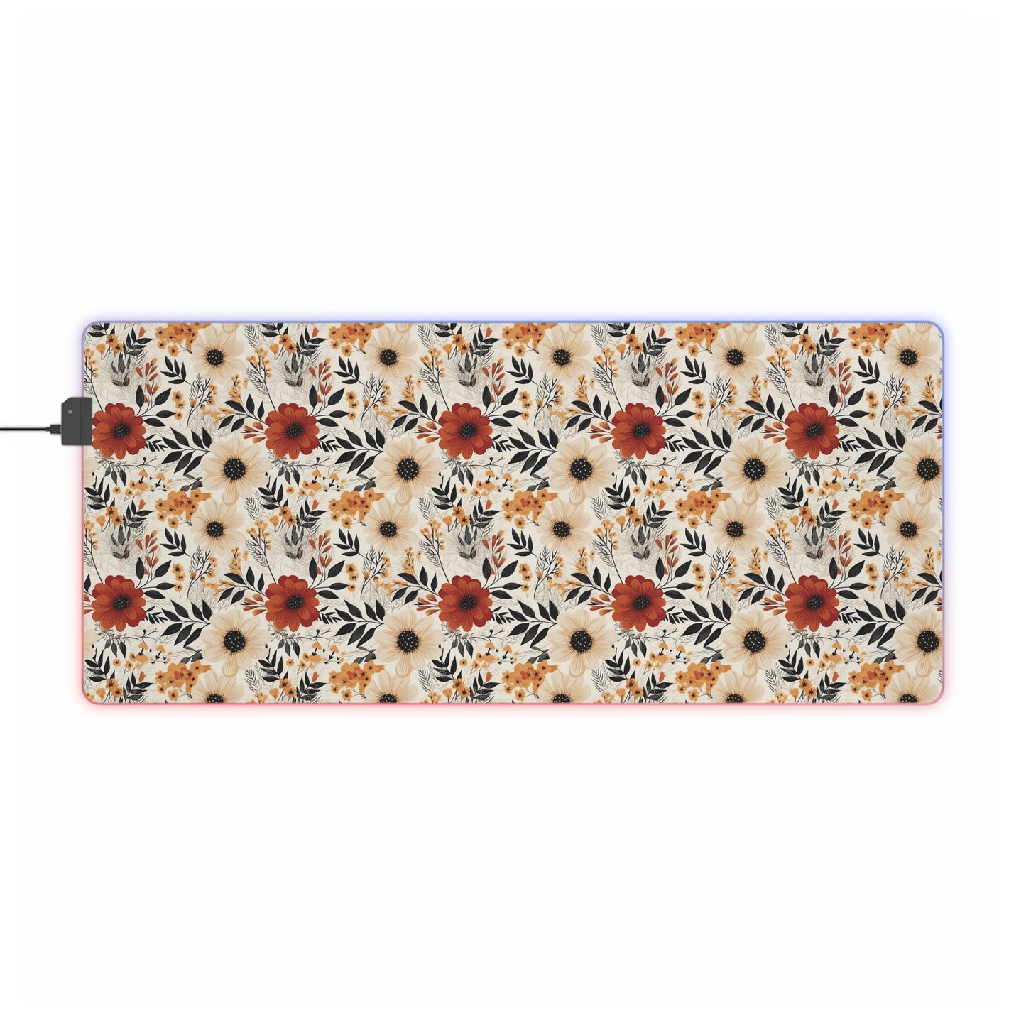 Boho Chic Floral LED Gaming Mouse Pad