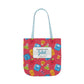 Personalized Kawaii Composition Book Inspired Canvas Tote Bag with Colorful Straps, Cute School Bag, Eco-Friendly Tote, Back to School Shopping Bag, Teacher Gift Idea