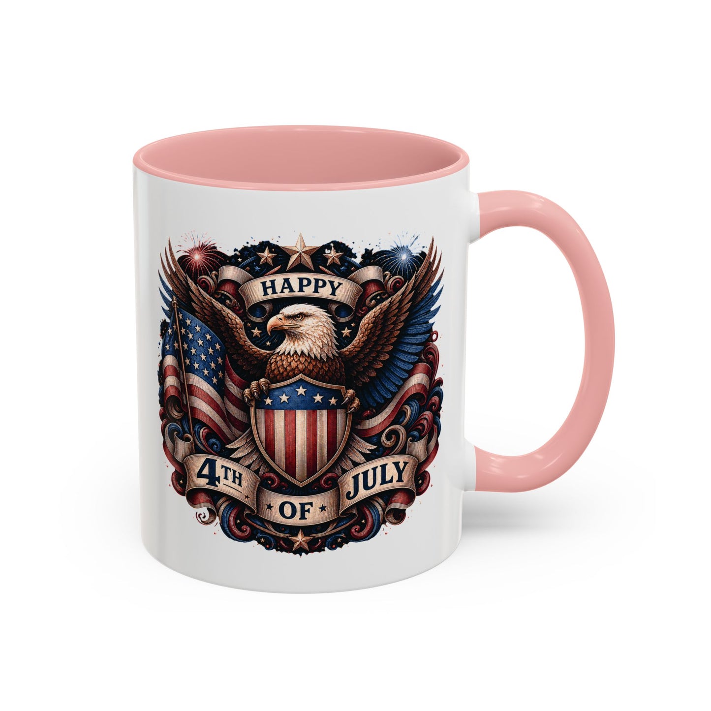 4th of July Eagle Coffee Mug — Patriotic American Flag Accent Mug (11/15oz)