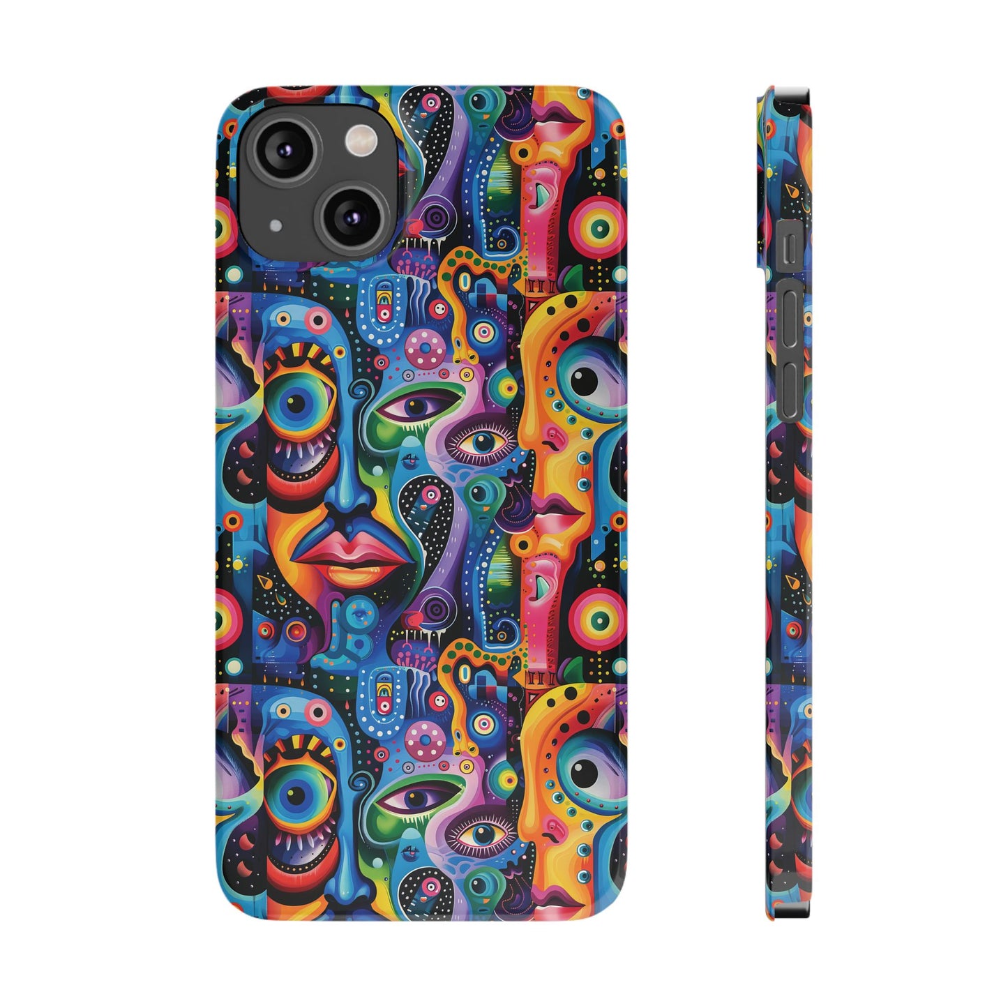 Psychedelic Visions Slim iPhone Case - Vibrant Design for Artistic Souls