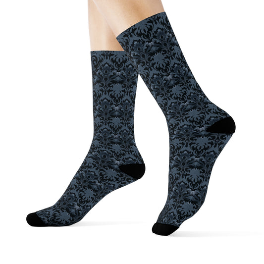 Opulent Dusk Crew Socks - Soft & Elastic Polyester/Spandex Blend - One Size Fits All