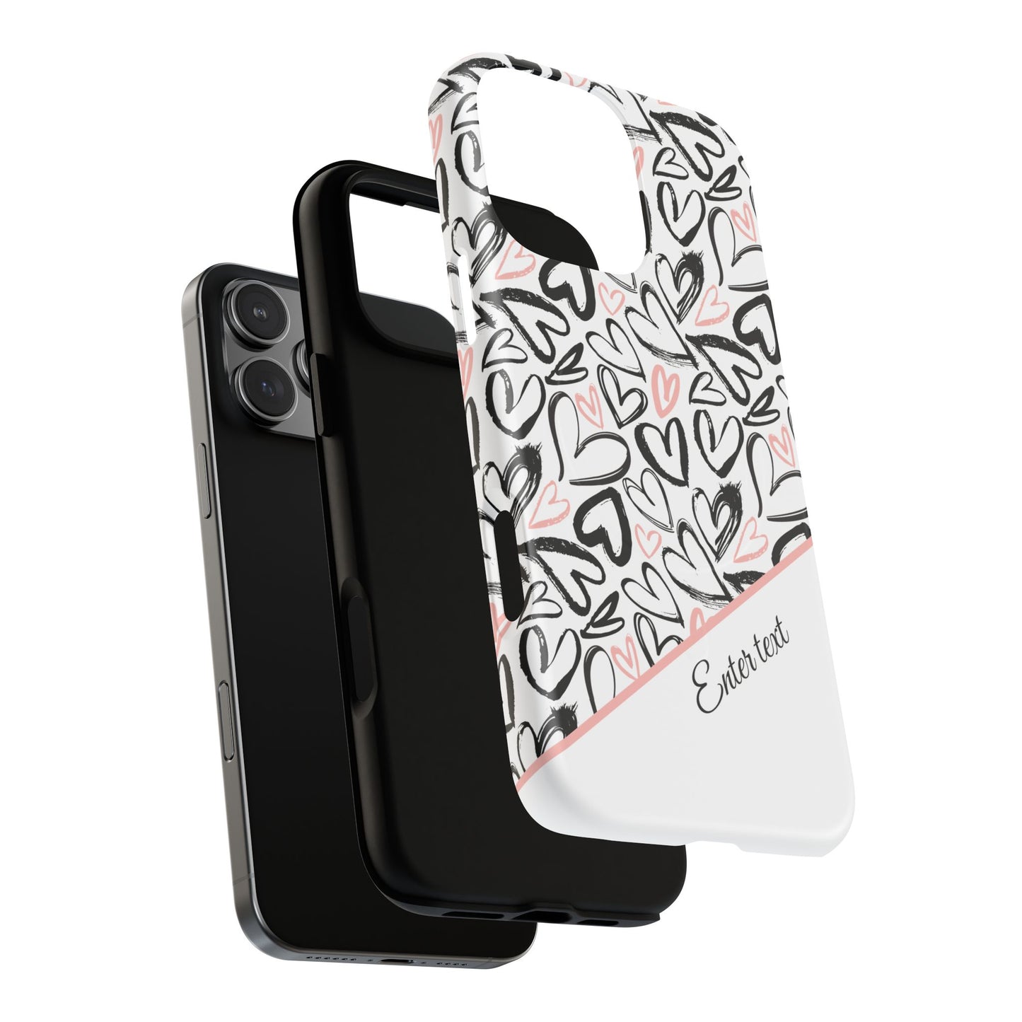 Heart Scribbles Tough Magnetic MagSafe®Case - Cute, Stylish, Gifts for Her, Love, Valentine's Day,  iPhone® 13, 14, 15, 16, 17, Pro, Pro Max, Plus Cases.