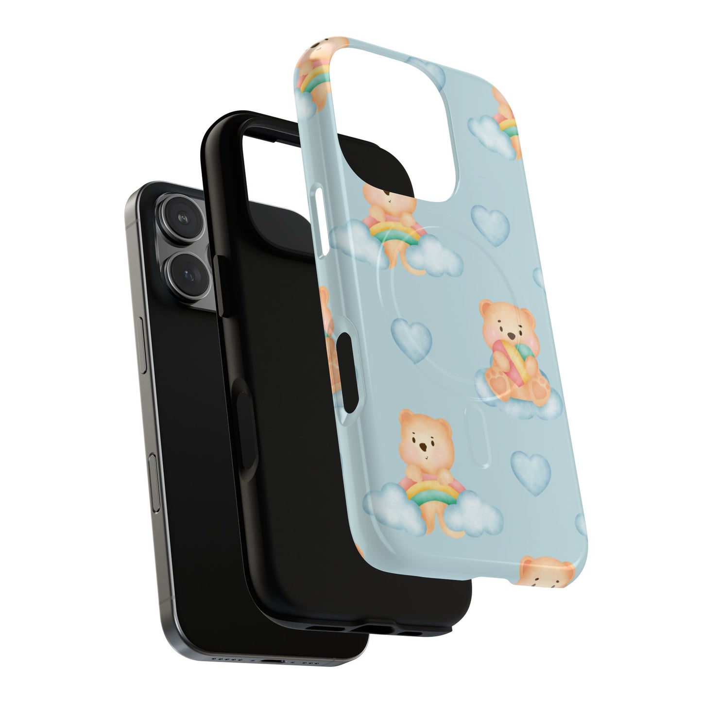 Cute Bear Magnetic iPhone Case, Kid-Friendly iPhone Cover, Stylish Cell Accessory, Gift for Kids, Durable Design for Any Occasion