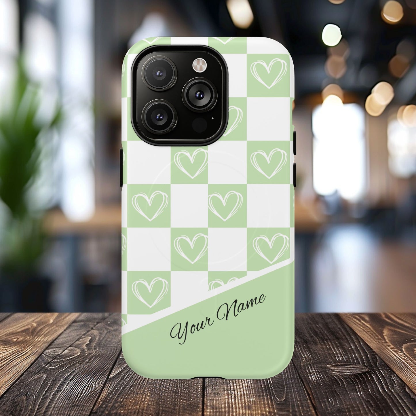 Personalized Chic Heart Pattern iPhone Case | Tough Magnetic Cases, Stylish iPhone Protection, Gift for Her, Trendy Accessories, Everyday Use