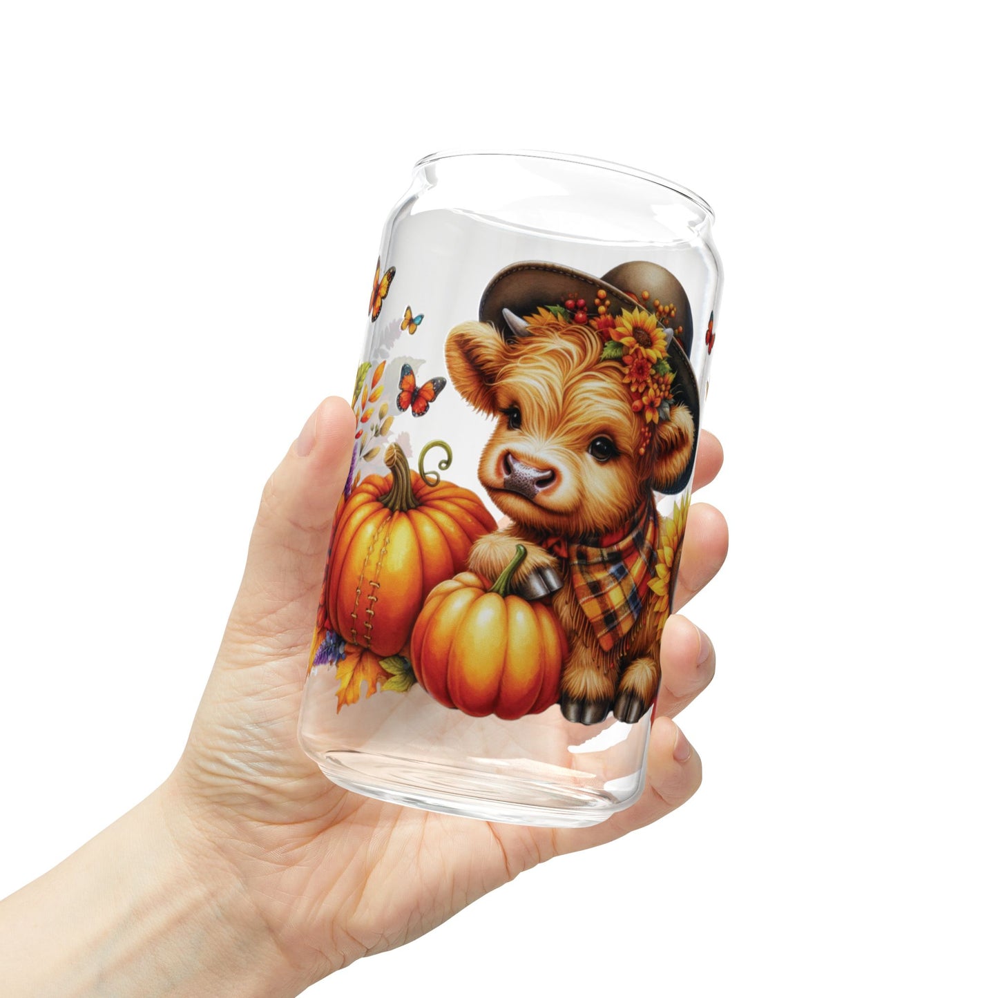 Highland Cows Sipper Glass, 16oz