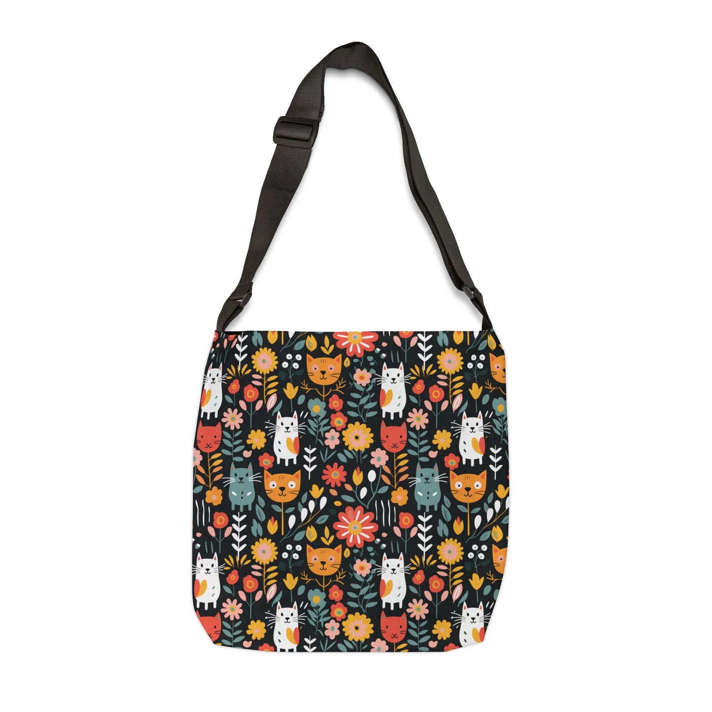 Whimsical Feline Garden Adjustable Tote Bag (AOP)