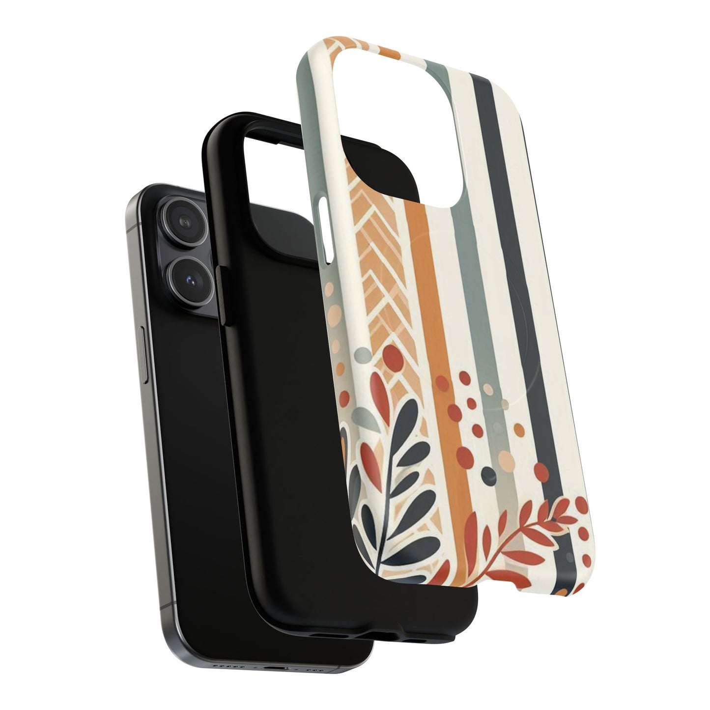 Terracotta Trails Tough Magnetic iPhone Cases for Everyday Use, Floral Patterned Stability Case, Gift for Her, Durable iPhone Accessory.