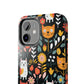 Whimsical Feline Garden iPhone and Samsung Tough Phone Cases,