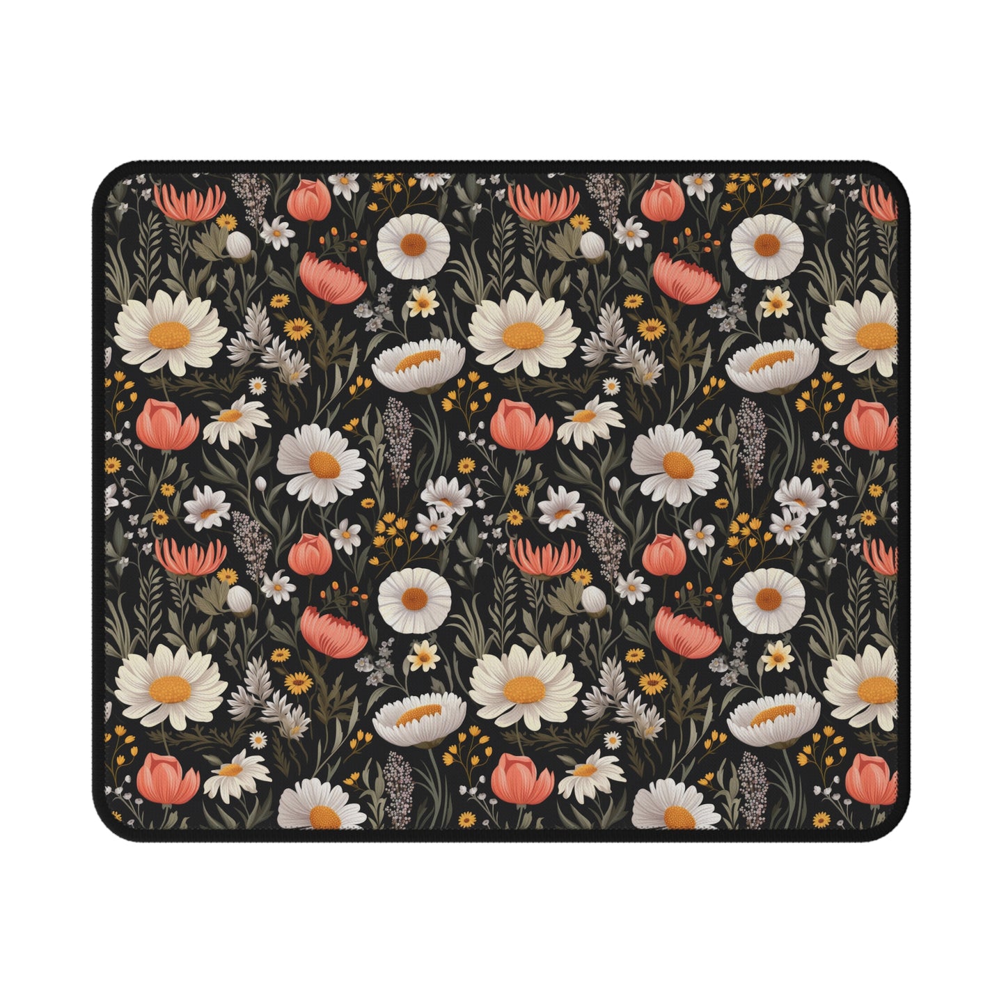 Blossom Elegance: Noir Garden Floral Non-Slip Gaming Mouse Pad – Stylish & Functional Desk Accessory for Gamers