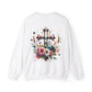 Faith and Floral Cross Unisex Heavy Gildan Blend™ Crewneck Sweatshirt.