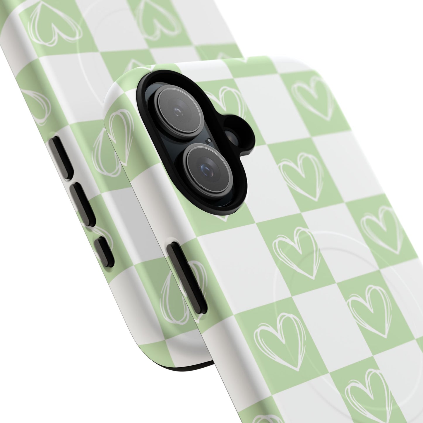 Personalized Chic Heart Pattern iPhone Case | Tough Magnetic Cases, Stylish iPhone Protection, Gift for Her, Trendy Accessories, Everyday Use