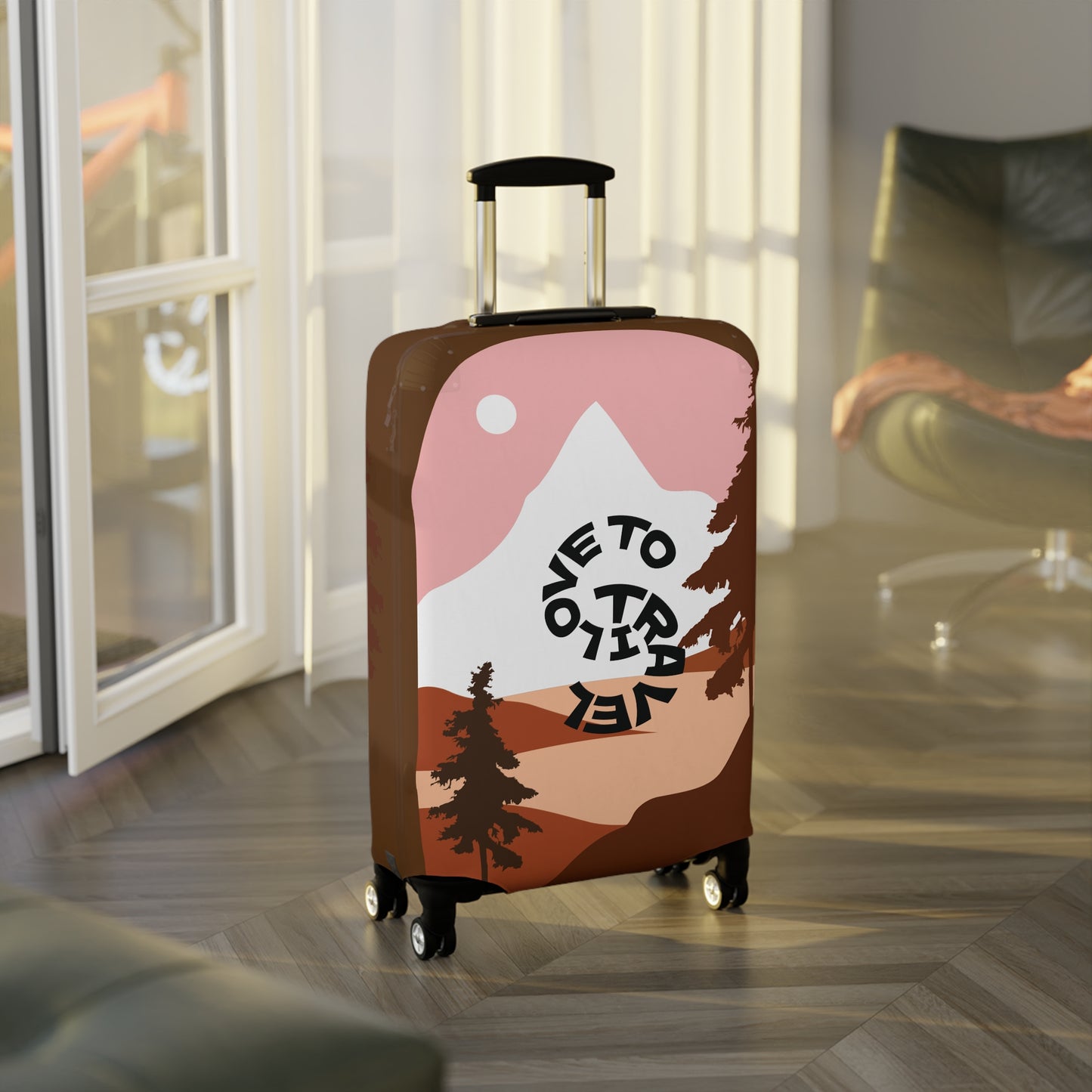 Fun Luggage Cover - "I Love to Travel" - Stylish Travel Accessory