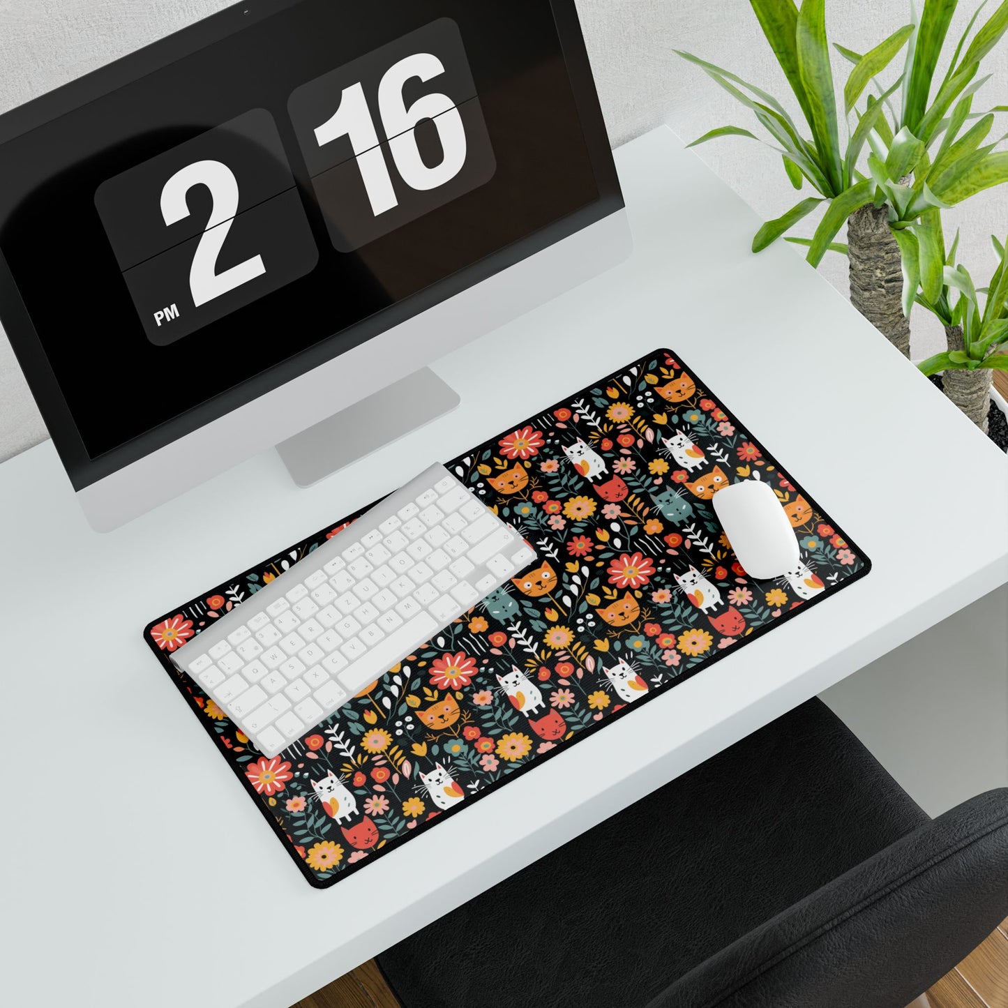 Whimsical Feline Garden Desk Mats