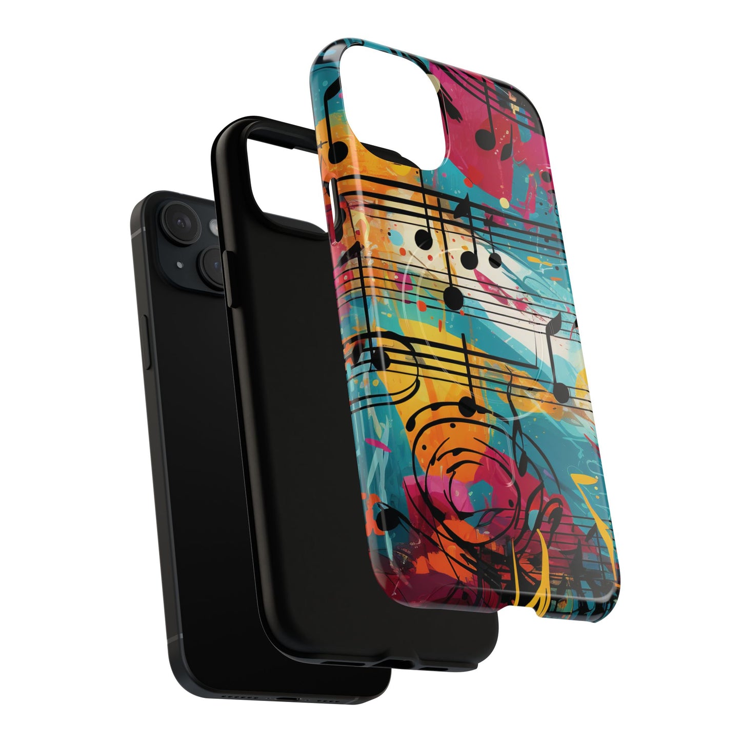 Vibrant Music Note Phone Case, Tough Magnetic Case, Music Lover Gift, Colorful Phone Accessory, Customizable Phone Cover, Unique Gift Idea