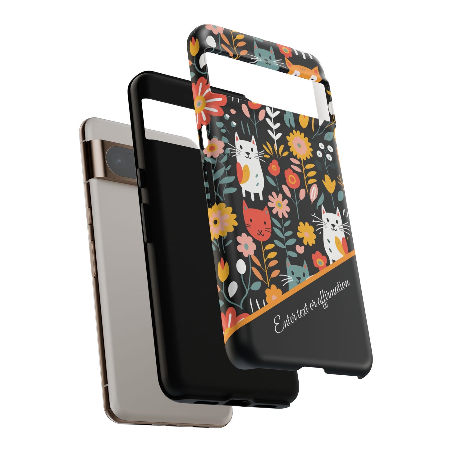 Personalized Whimsical Feline Garden Google and Samsung Tough Cases