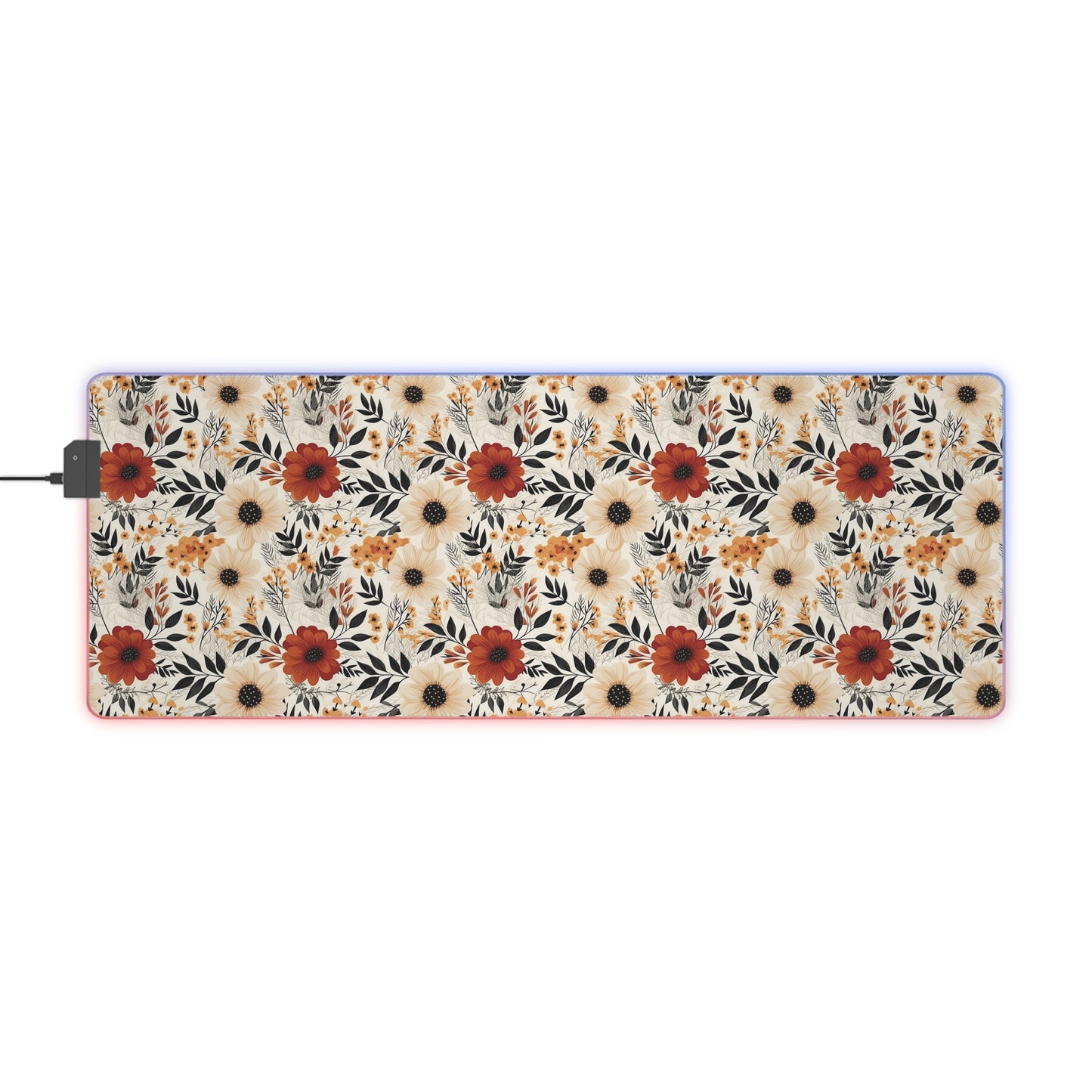 Boho Chic Floral LED Gaming Mouse Pad