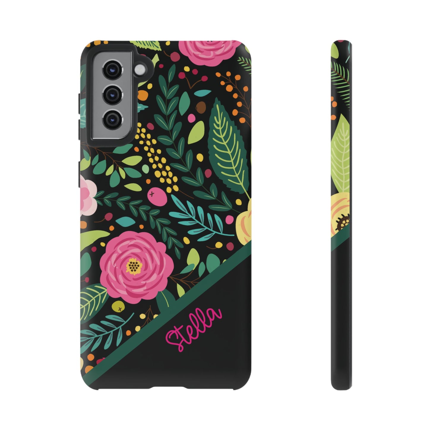 Personalized Floral Fantasy Samsung and Google Pixal Phone Case – Personalized Tough Cases with Colorful Garden Design