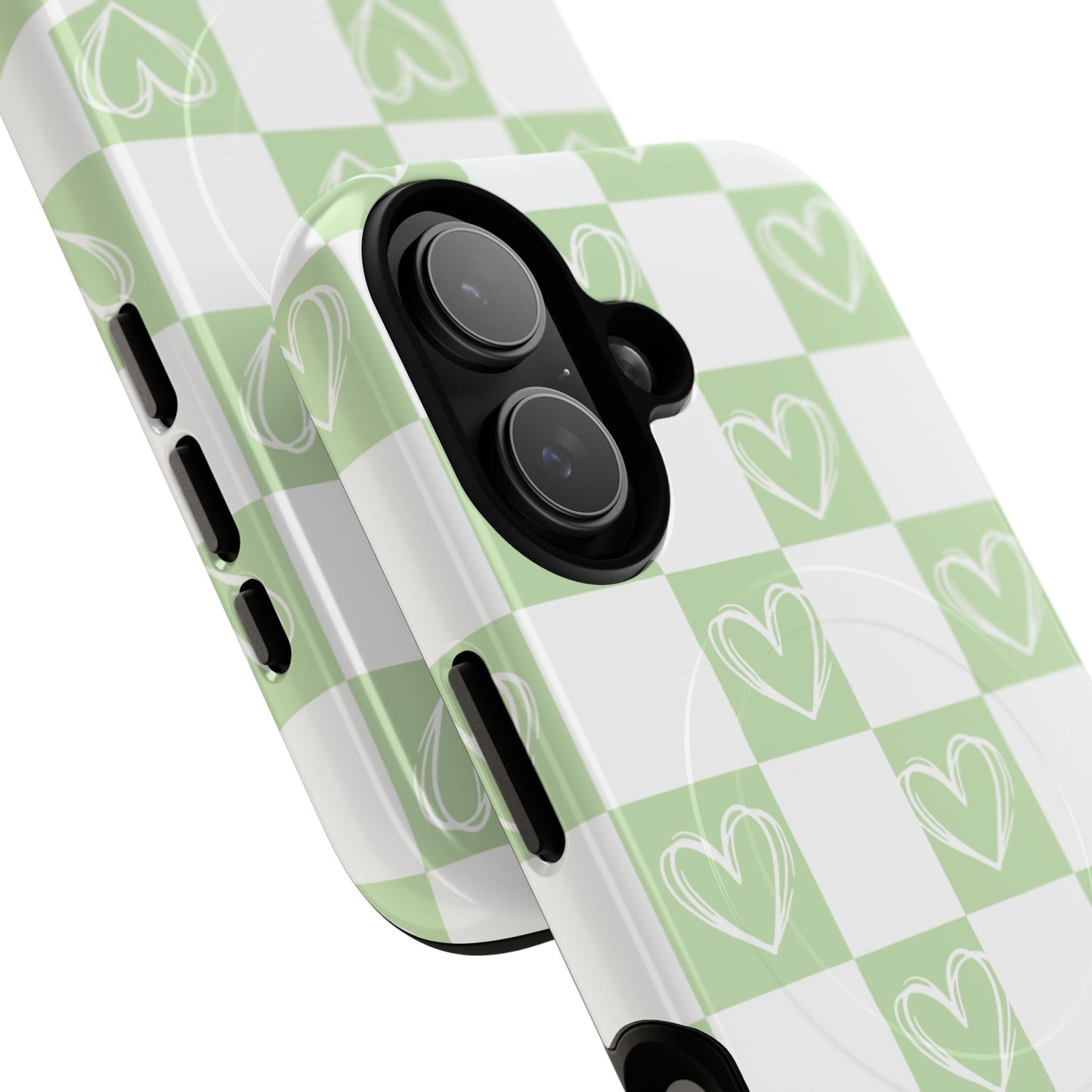 Personalized Chic Heart Pattern iPhone Case | Tough Magnetic Cases, Stylish iPhone Protection, Gift for Her, Trendy Accessories, Everyday Use