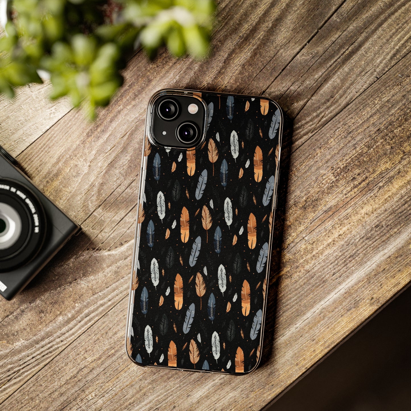 Whispering Feathers Clear Silicone iPhone Cases