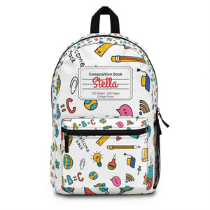 Personalized Classroom Couture Composition Book Inspired Backpack for Students, Fun School Bag, Back to School Essentials, Notebook Print Backpack, College Student Gift