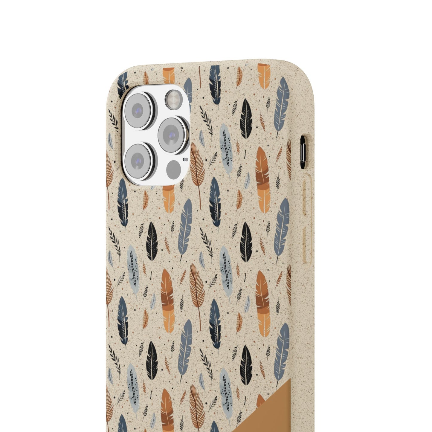 Personalized Whispering Feathers Samsung and iPhone Biodegradable Case, Custom Name Case.