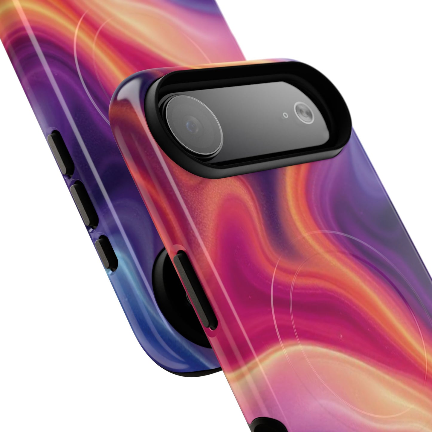 Cosmic Lava Flow Colorful Abstract iPhone Case , Tough Magnetic Protection, Stylish Accessories, Gift for Tech iPhone Lovers, Vibrant Mobile Covers