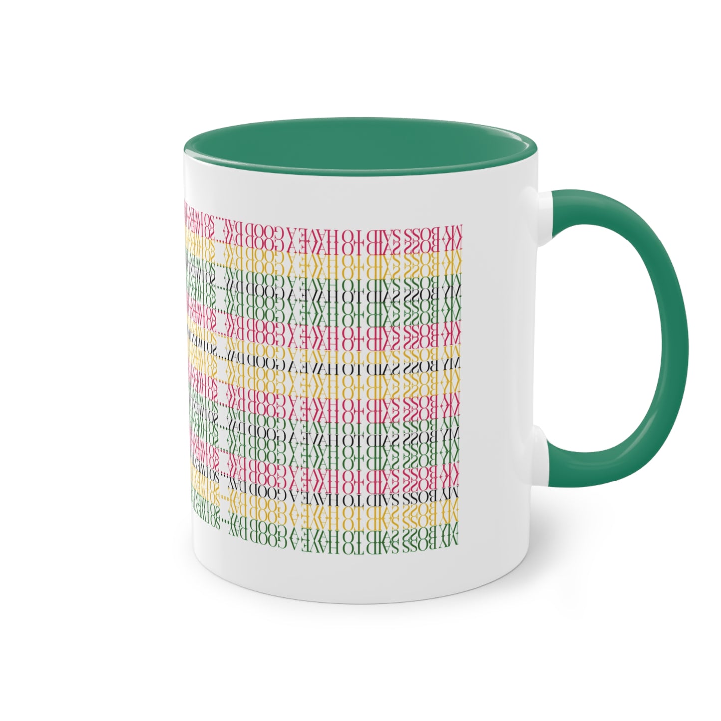 Two Tone Funny Hidden Message Mug - “My Boss said to have a good day… so I went home.”- Viral Optical Illusion Mug - Secret Sarcastic Work Message - Dishwasher Safe, Unique Gifts for Coffee Lovers, Home & Office Decor, Holiday Present.