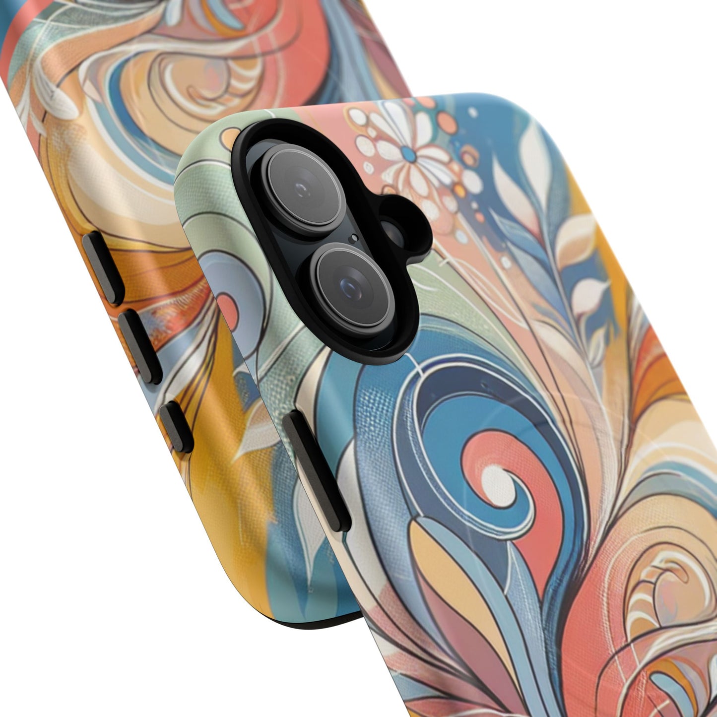 Personalized Sunset Garden Whirl Tough iPhone Magnetic Case for iPhone, Artistic Phone Cover, Durable Protection, Gifts for Her, Unique Style