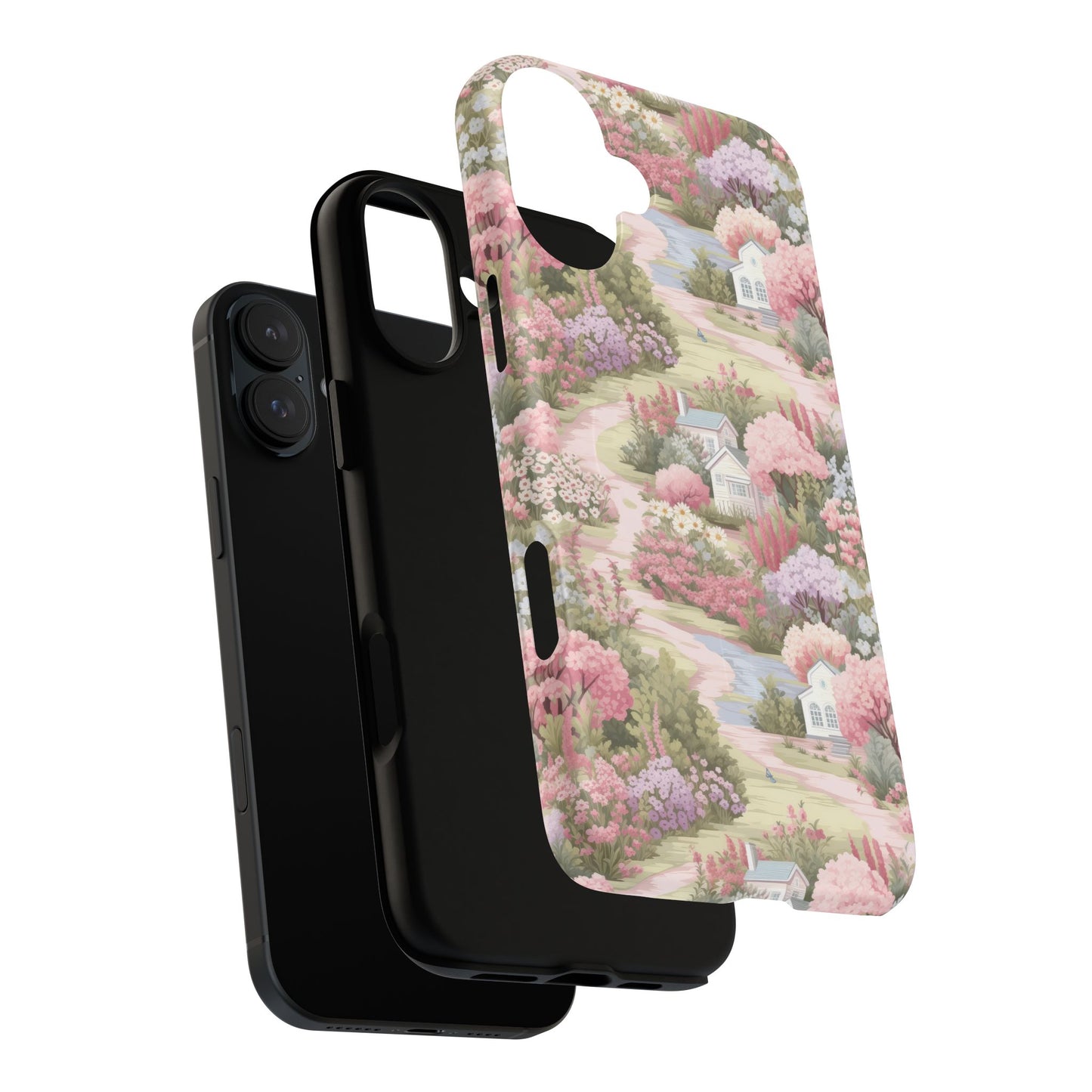 Whispers of Spring Lane Tough iPhone Magnetic Case, Floral iPhone Protection, Gift for Nature Lovers, Spring Accents, Durable Design, Customizable iPhone Cases