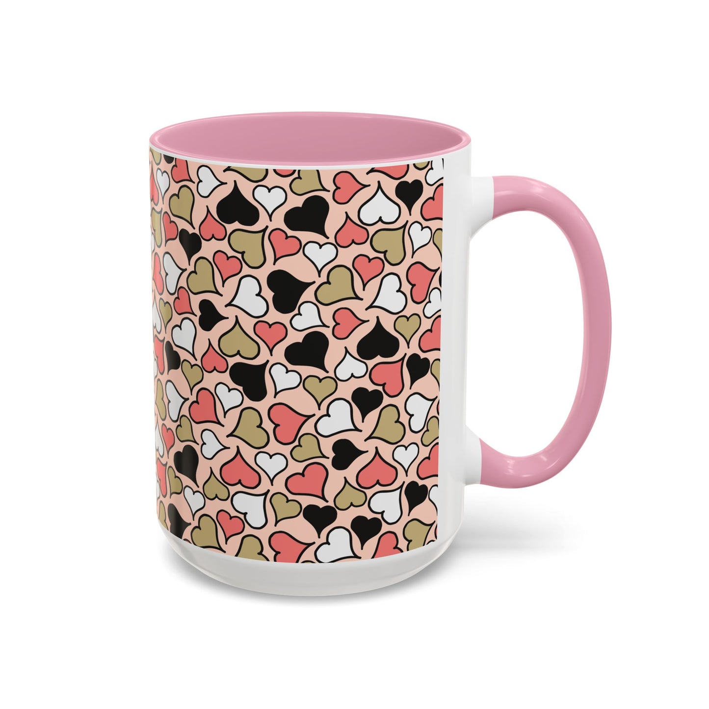 Heart Patterned Coffee Mug - Colorful Love Design, Perfect for Gifts & Celebrations