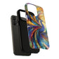 Mosaic Peacock Feathers Magnetic Phone Case, Tough Phone Shell, Vibrant Art Case, Gift for Her, Unique Phone Accessory, Wildlife Lover's Gift, Stained Glass Case.
