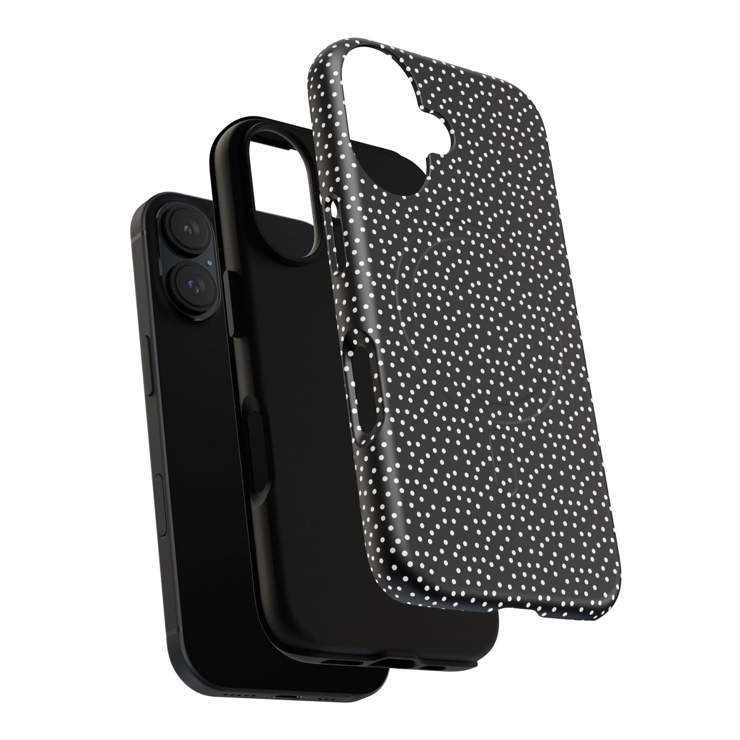 Small Polka Dot Tough iPhone Magnetic Case, Durable iPhone Accessories, Gifts for Tech Lovers, Modern Design.