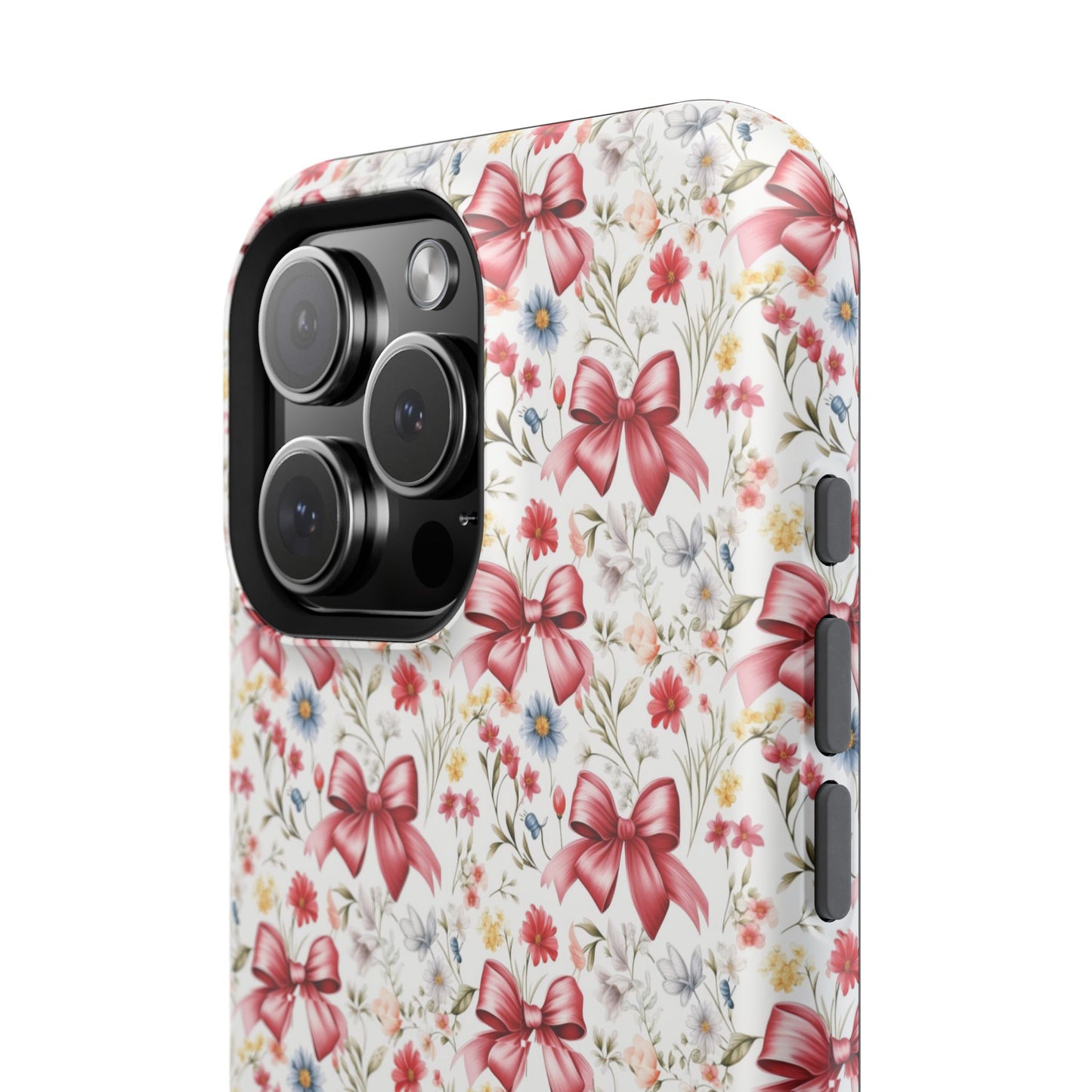 Personalized Rosette Coquette Floral Bow iPhone and Samsung Impact-Resistant Case — Custom Name Case