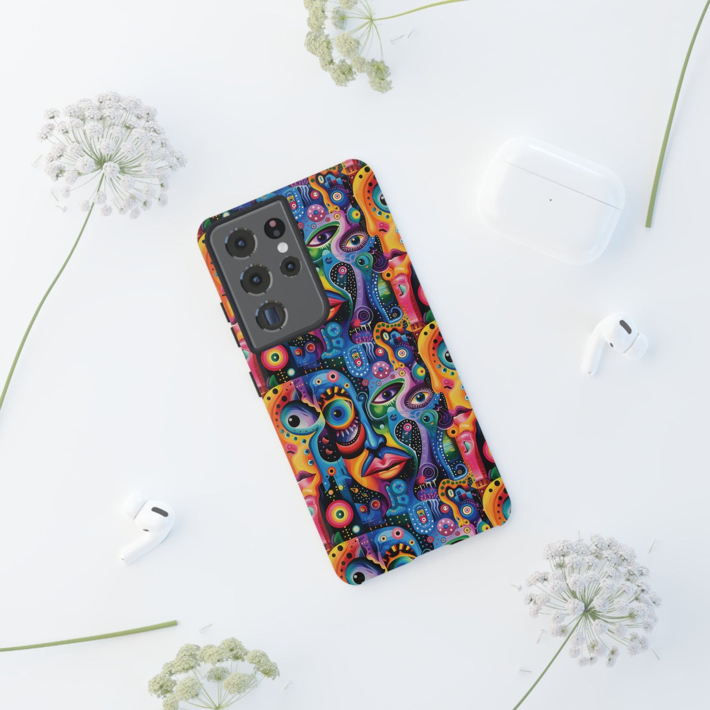 Psychedelic Visions Vibrant Samsung, iPhone and Google Pixel Phone Cases - Colorful Artistic Design