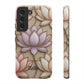 Personalized Lotus Floral Stained Glass Effect Tough Phone Case