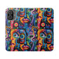 Psychedelic Visions Vibrant Art Flip iPhone and Samsung Phone Case - Colorful Faces Design for Phone Protection