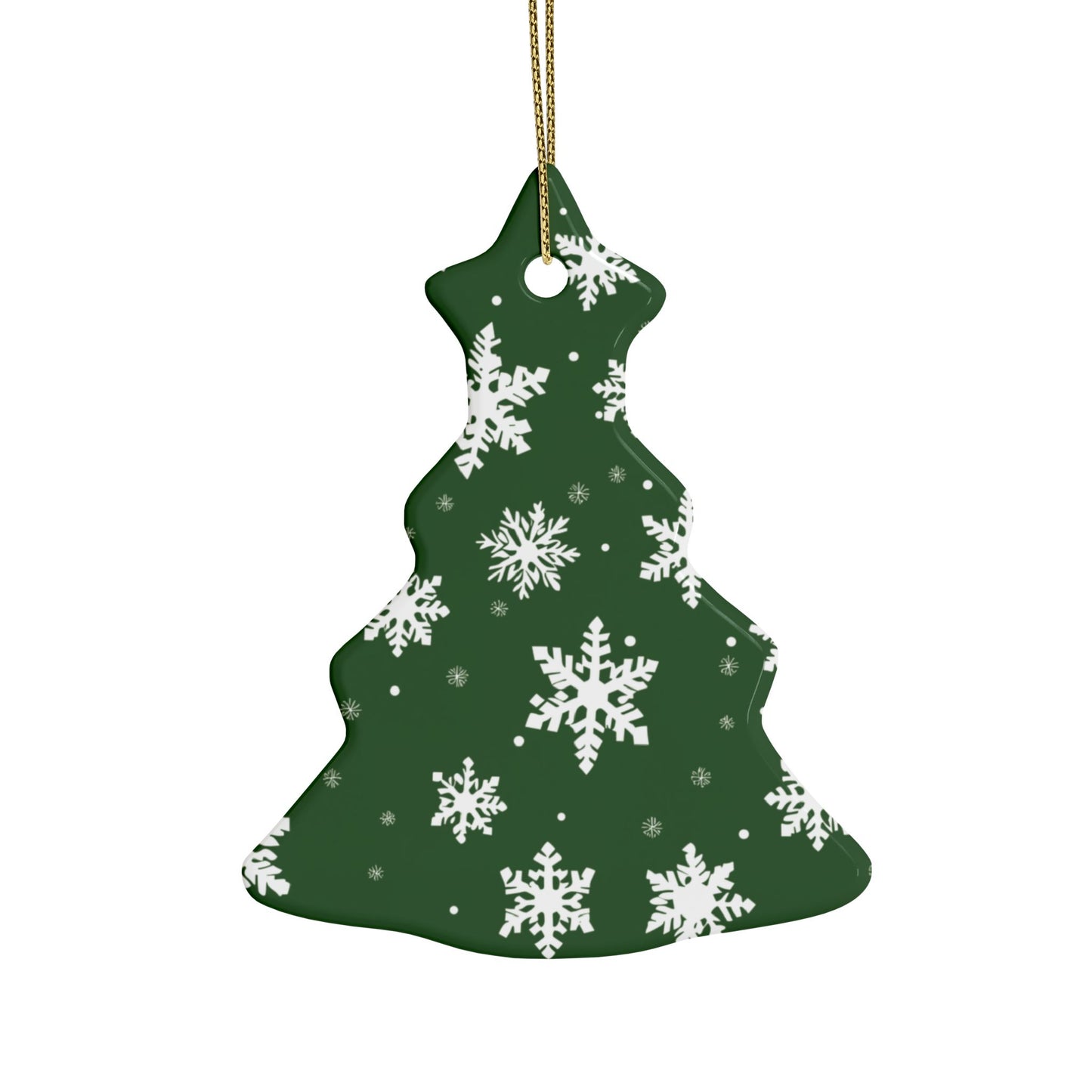 Green Snowflake Elegance Ceramic Ornaments (1pcs, 5pcs, 10pcs, 20pcs)