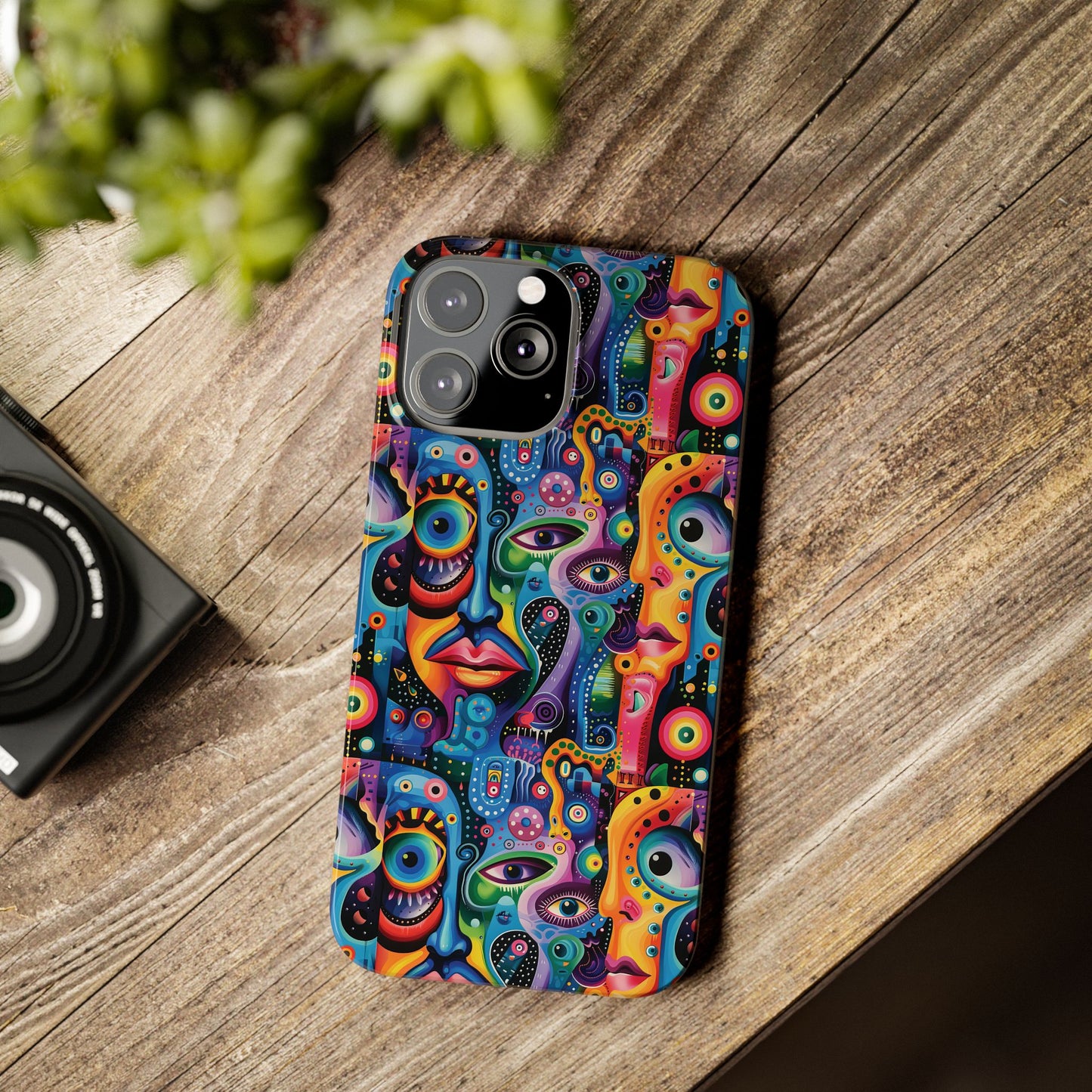 Psychedelic Visions Slim iPhone Case - Vibrant Design for Artistic Souls