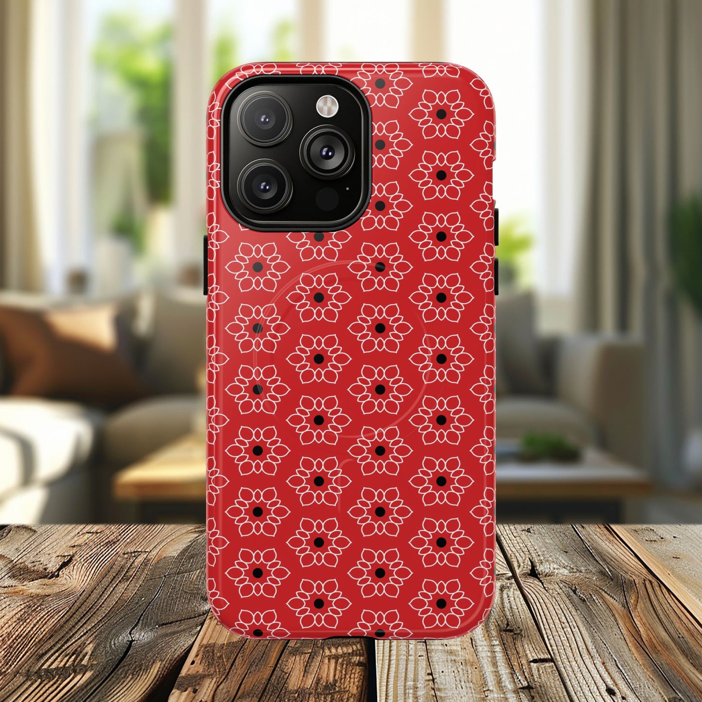Stylish Geometric Magnetic iPhone Cases, Floral iPhone Cover, Durable Smartphone Cases, Trendy Accessories, Gift for Her
