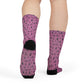 Winter Wonderland Pink Sublimation Crew Socks