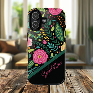 Personalized Floral Fantasy Tough Magnetic iPhone Cases- a Gift for Gardeners, Mother's Day, Birthday Gift, Anniversary Gift, Presents