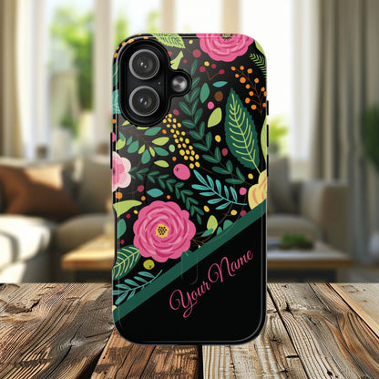 Personalized Floral Fantasy Tough Magnetic iPhone Cases- a Gift for Gardeners, Mother's Day, Birthday Gift, Anniversary Gift, Presents